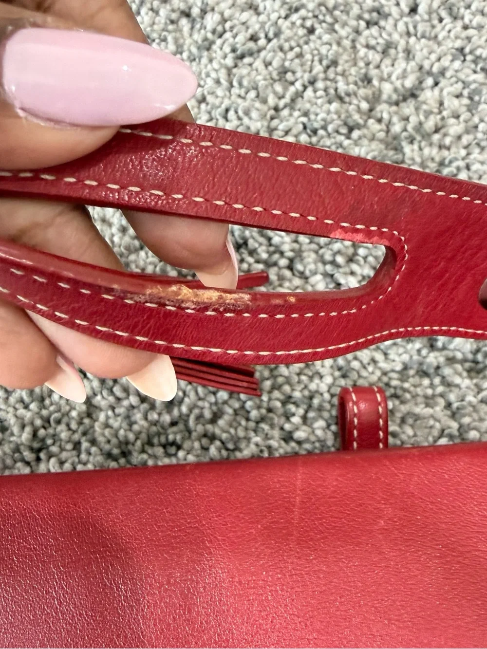 Vintage Coach Red GenuineLeather Y2K Silver Hardware Zip Close Shoulder Bag 1417 - Picture 2 of 15